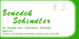 benedek schindler business card